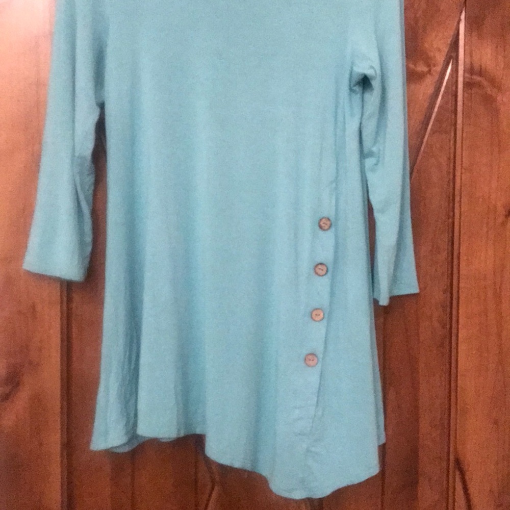 Mint 3/4 Sleeve Tunic With Buttons - image 5